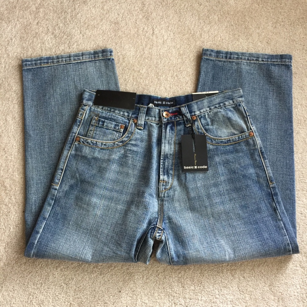 Basic Code men’s blue jeans NWT 36 x 30